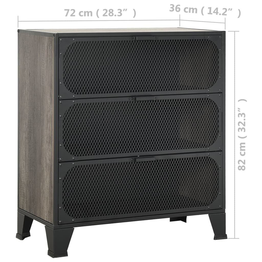 Lagerschränke 2 Stk. Rustikal Braun 72x36x82 cm Metall und MDF