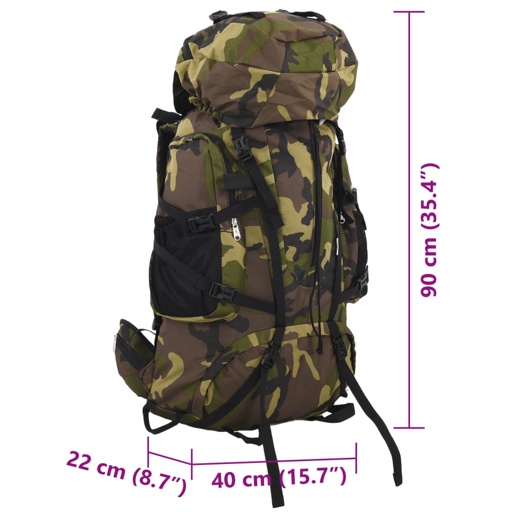 Wanderrucksack Schwarz 60 L Oxford-Gewebe