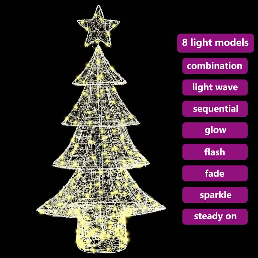 Weihnachtsbaum mit 100 LEDs Warmweiß 120 cm Acryl