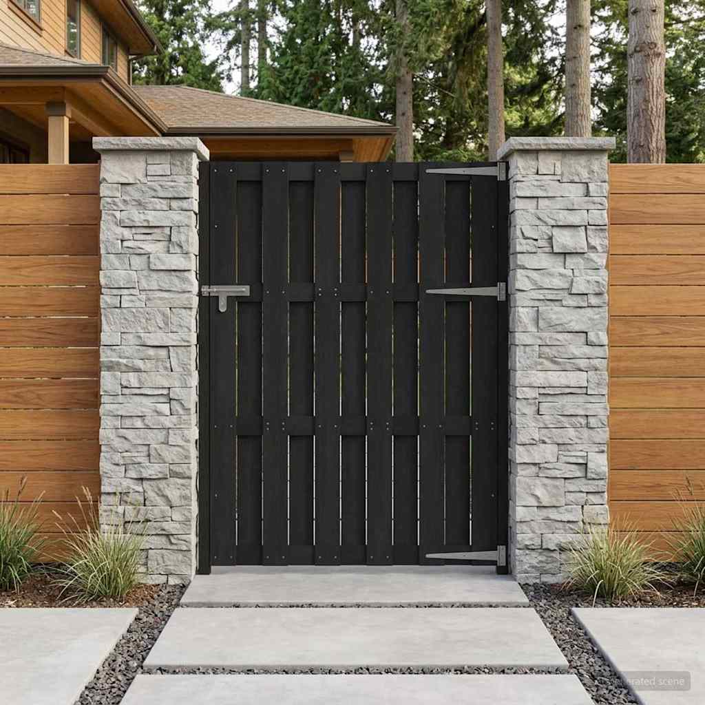 Gartentor WPC 100x112 cm Grau