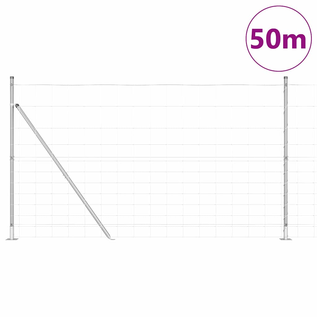 Ground Fix Geschweißter Drahtzaun 25 x 0,8 m Silber Netz