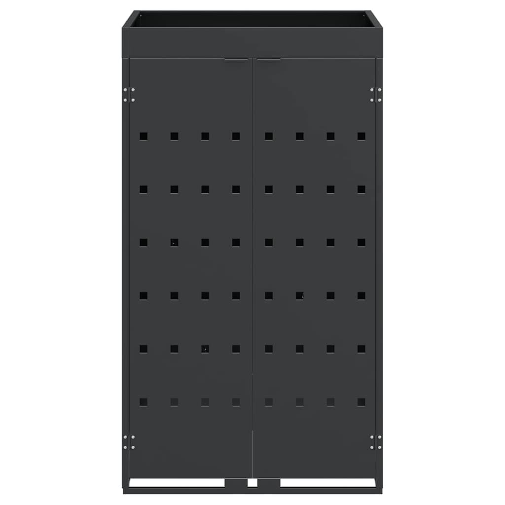 Mülltonnenbox für 2 Tonnen Schwarz 138x79x117 cm Stahl