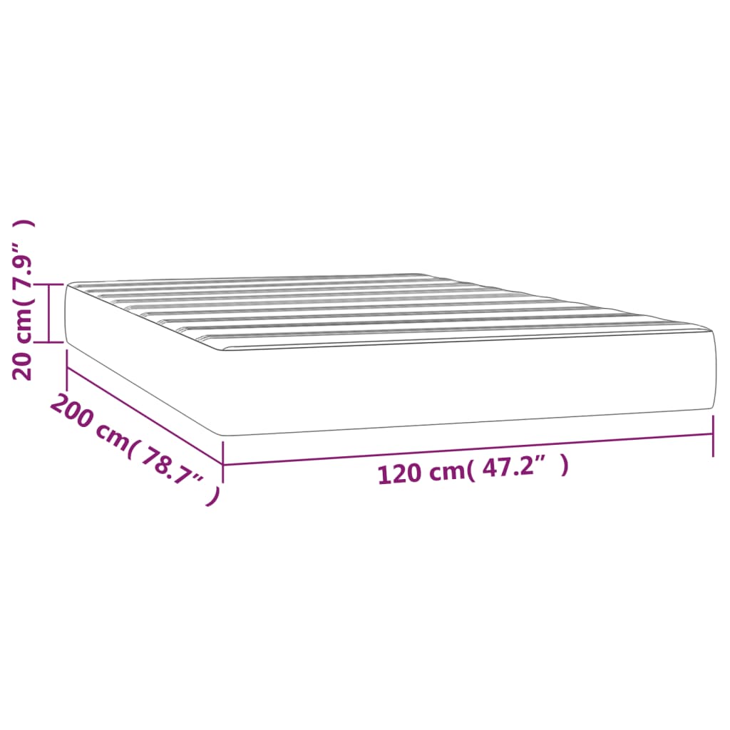 Taschenfederkernmatratze Mittel Hellgrau 80x200x20 cm Stoff