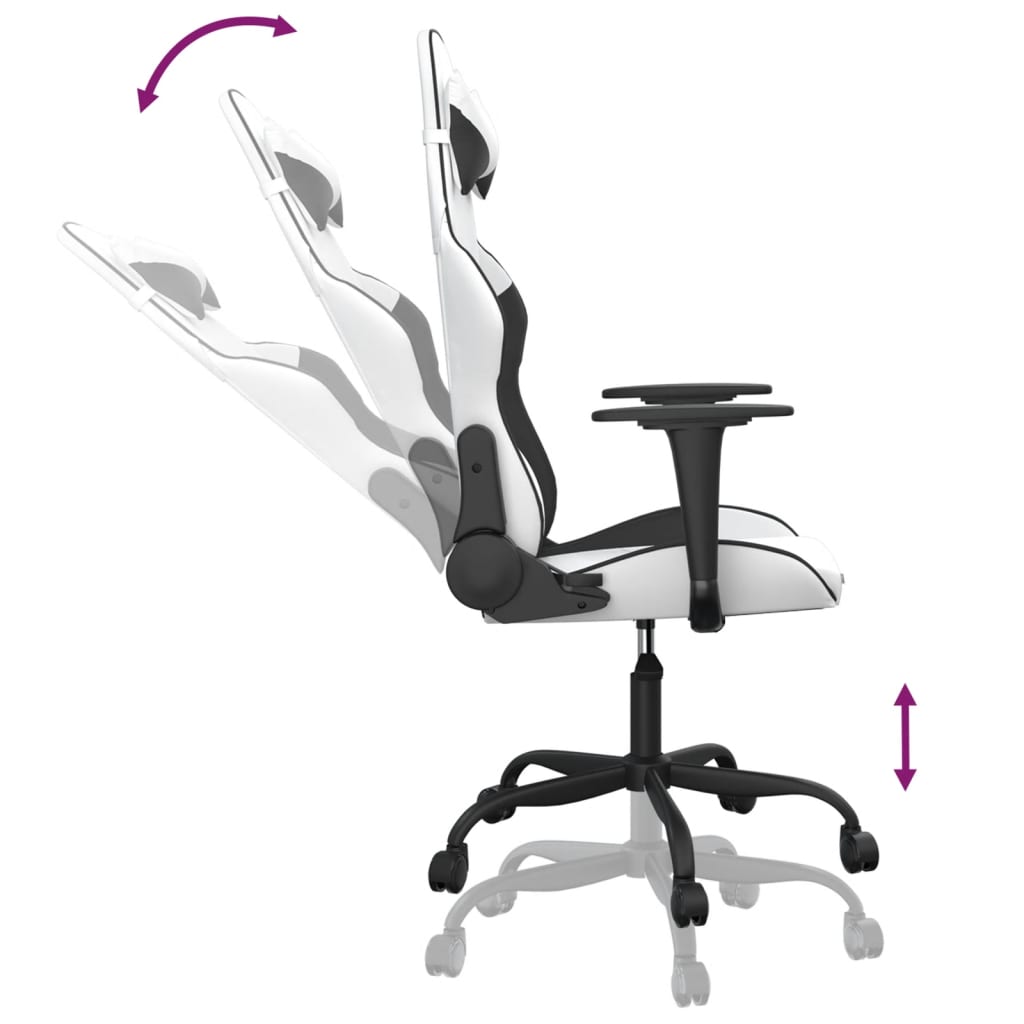 Gaming-Stuhl mit Massagefunktion Schwarz und Rot Kunstleder
