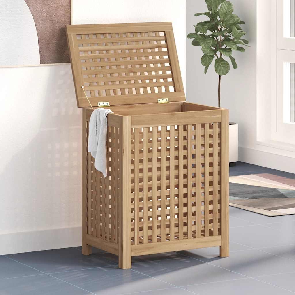 Wäschekorb Natur 35 x 25 x 60 cm Massivholz Teak