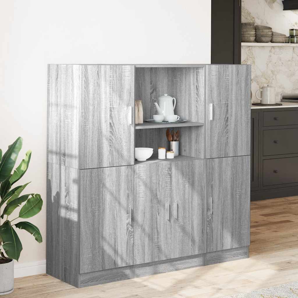 3-tlg. Küchenschrank-Set Weiß Holzwerkstoff