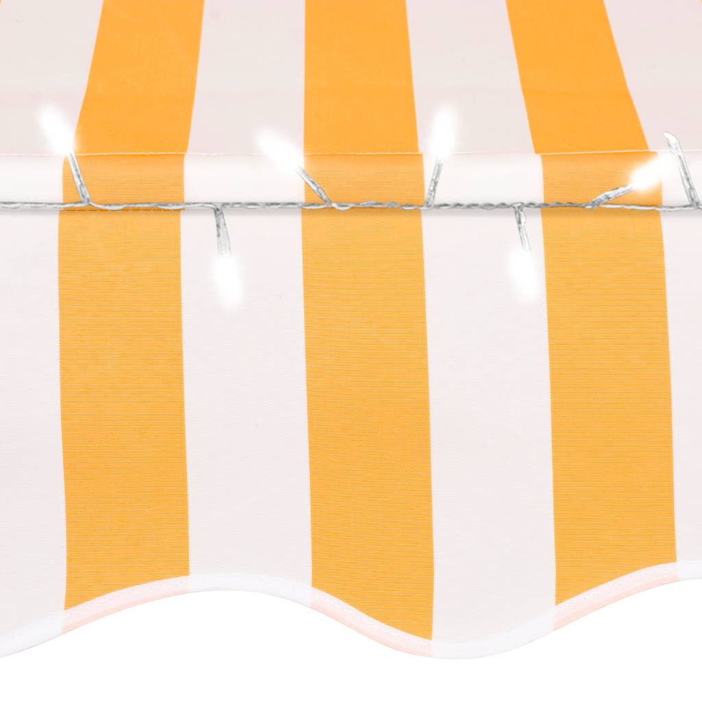 Einziehbare Markise Handbetrieben mit LED 100 cm Blau und Weiß
