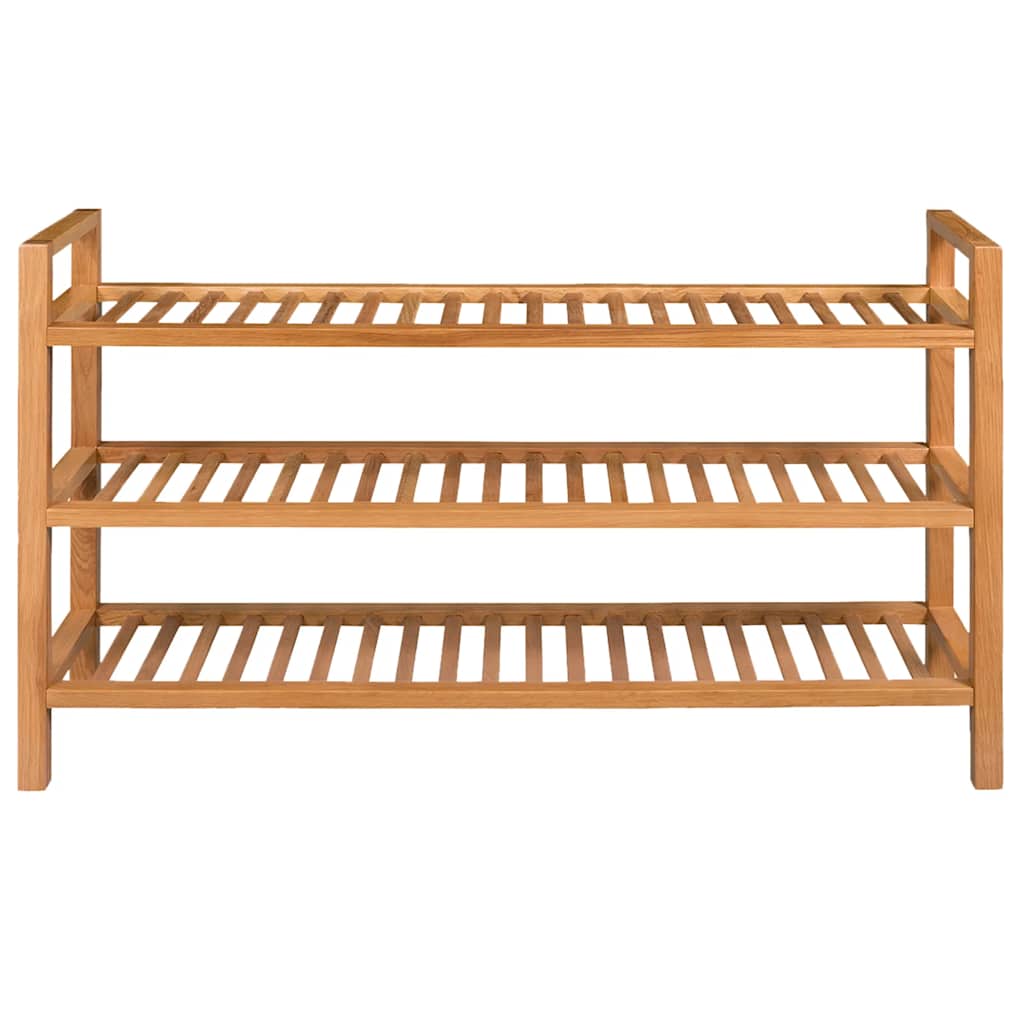 Schuhregal mit 2 Etagen 50x27x40 cm Massivholz Eiche