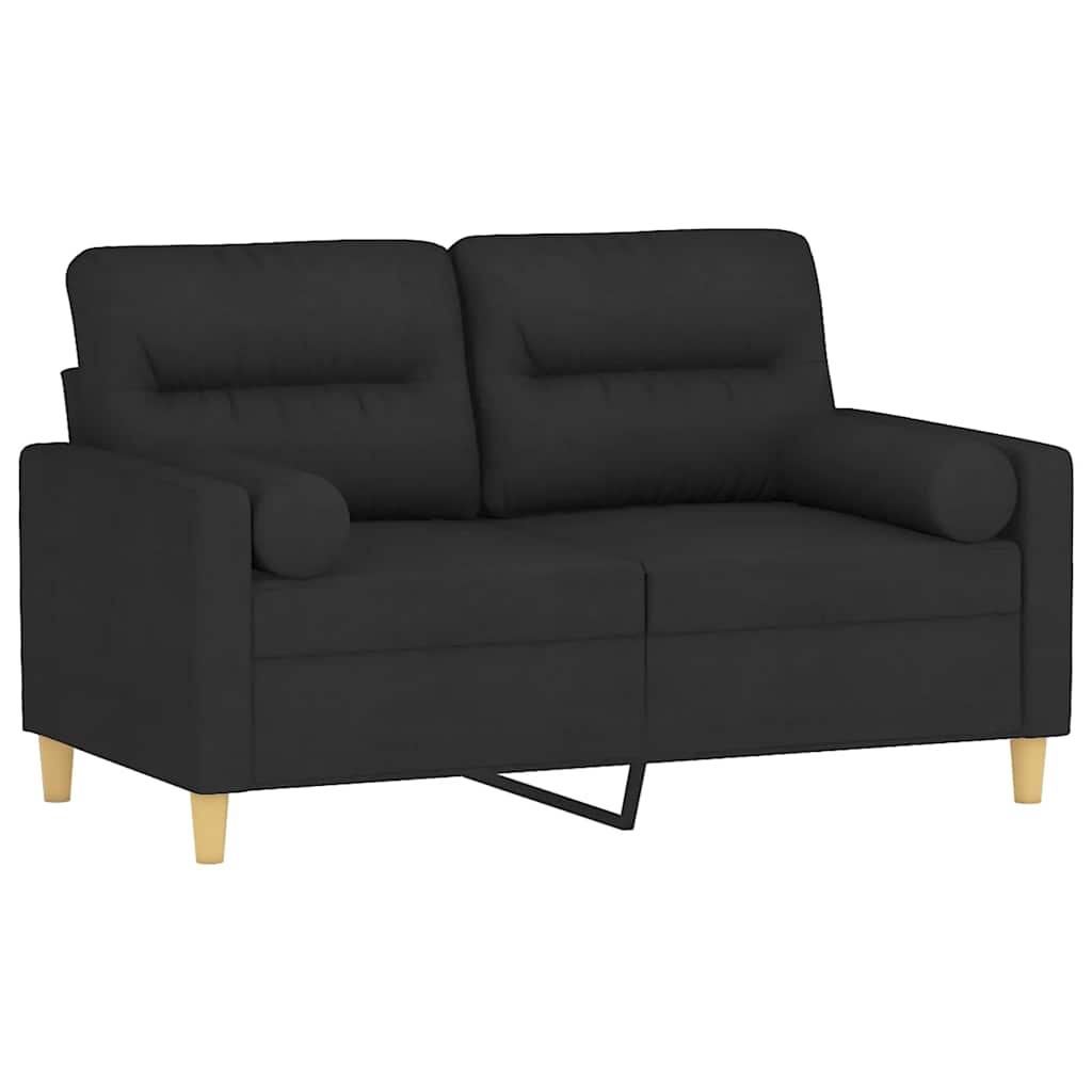 2-Sitzer-Sofa mit Zierkissen Braun 120 cm Stoff