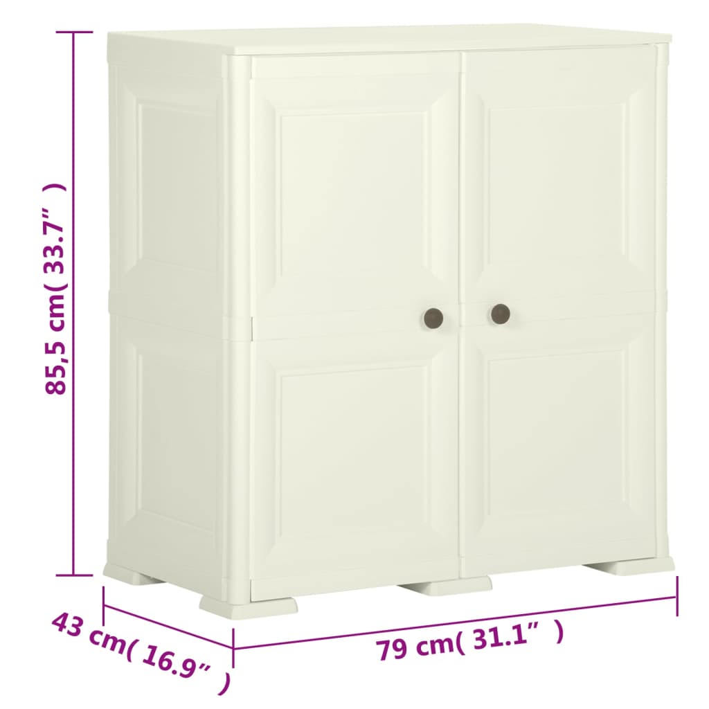 Kunststoffschrank 79x43x125 cm Holzdesign Vanilleeis