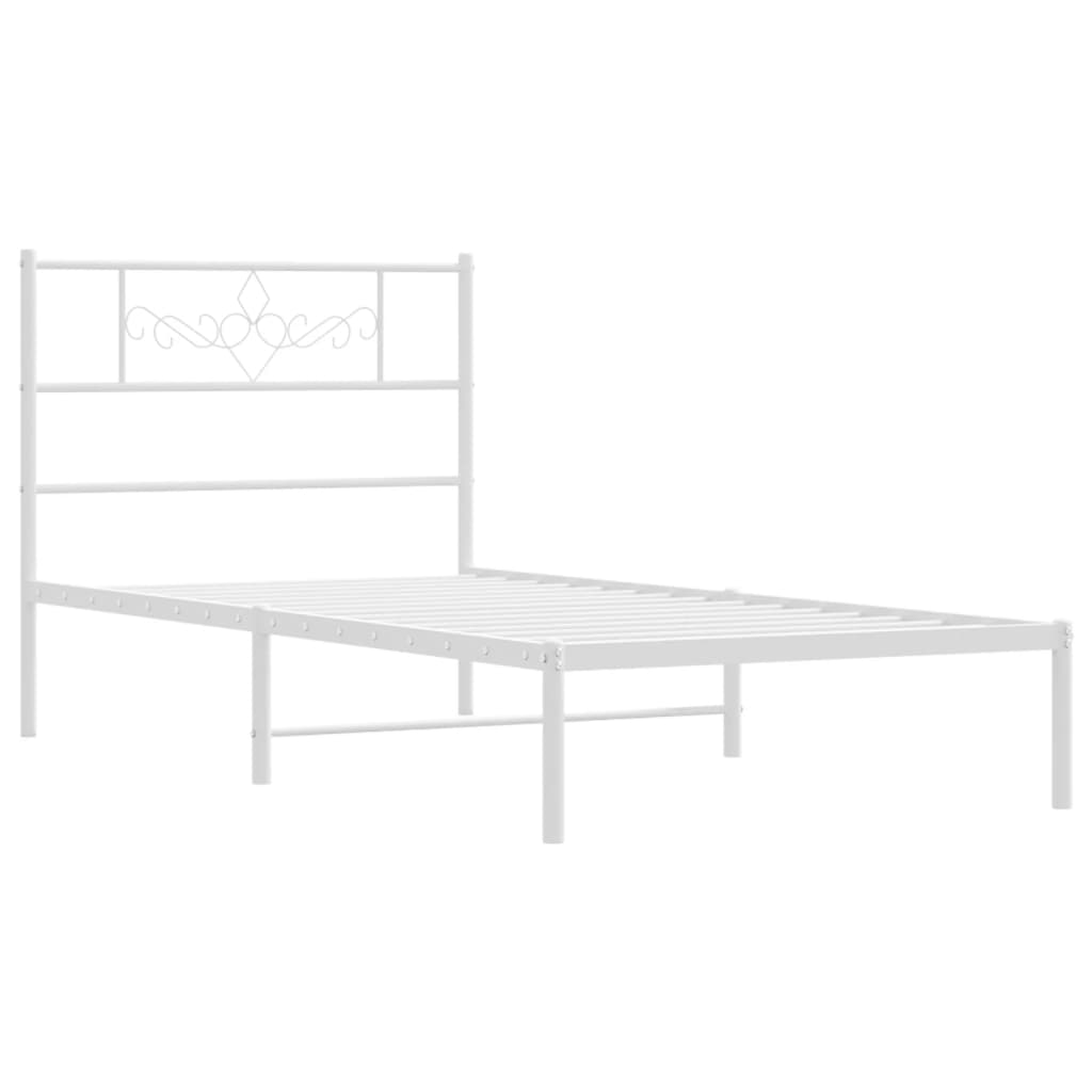 Bettgestell mit Kopfteil Metall Schwarz 100x190 cm
