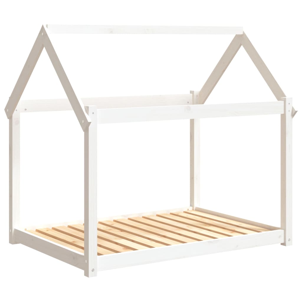 Hundebett Grau 61x50x70 cm Massivholz Kiefer