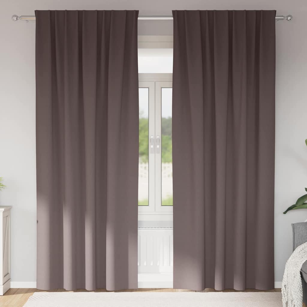 Verdunkelungs-Vorhänge mit Ringen 2 pcs Beige 140 x 140 cm