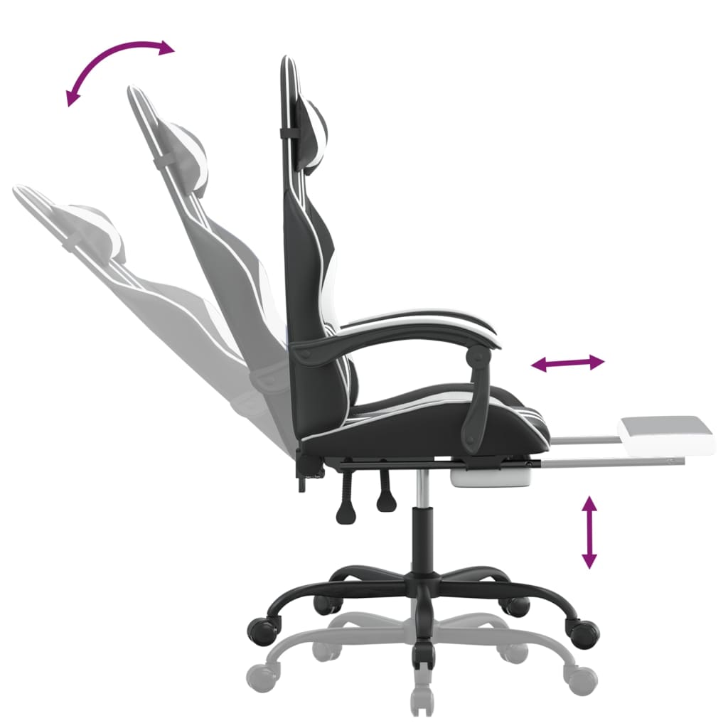 Gaming-Stuhl Drehbar Schwarz und Blau Kunstleder