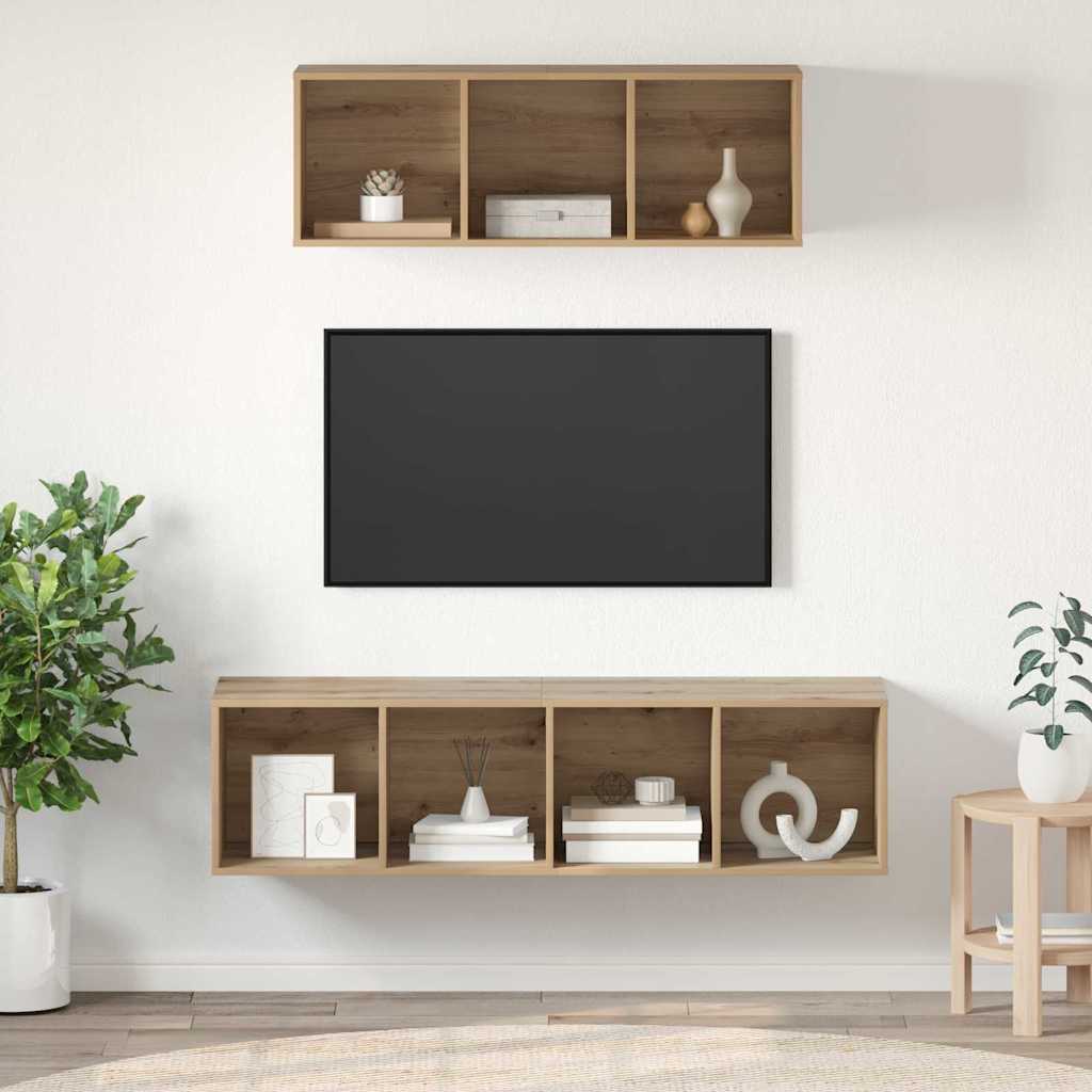 2-tlg. TV-Schrank-Set Weiß Holzwerkstoff