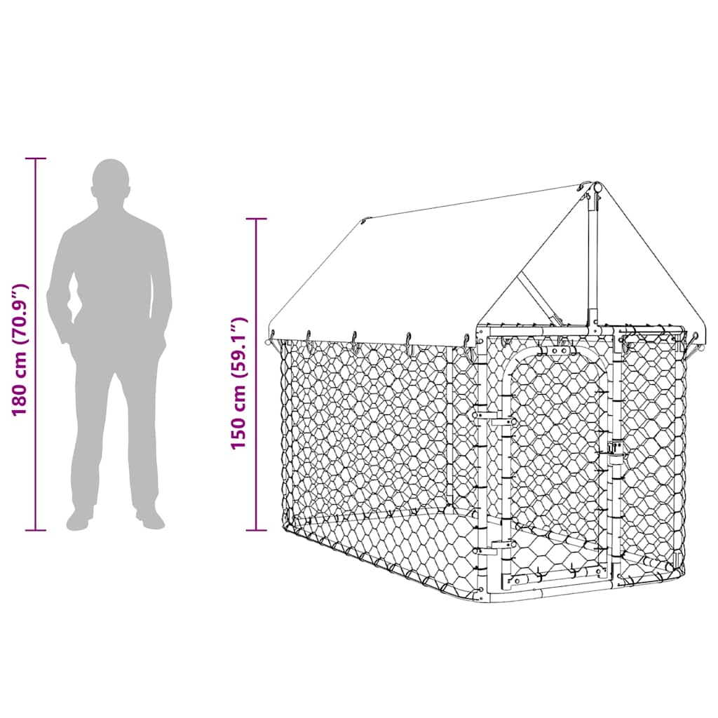 Outdoor-Hundezwinger mit Dach 400x200x150 cm