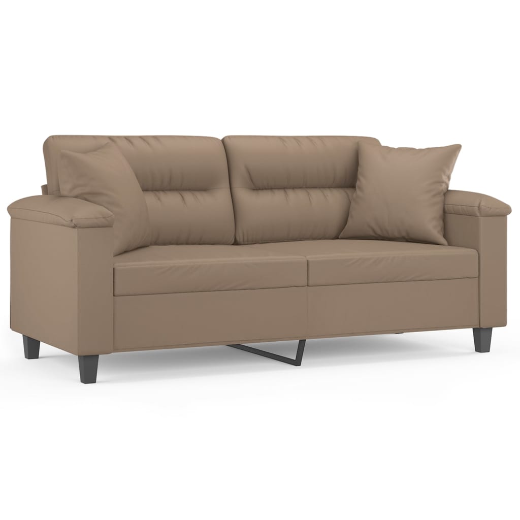 2-Sitzer-Sofa mit Zierkissen Weinrot 120 cm Kunstleder