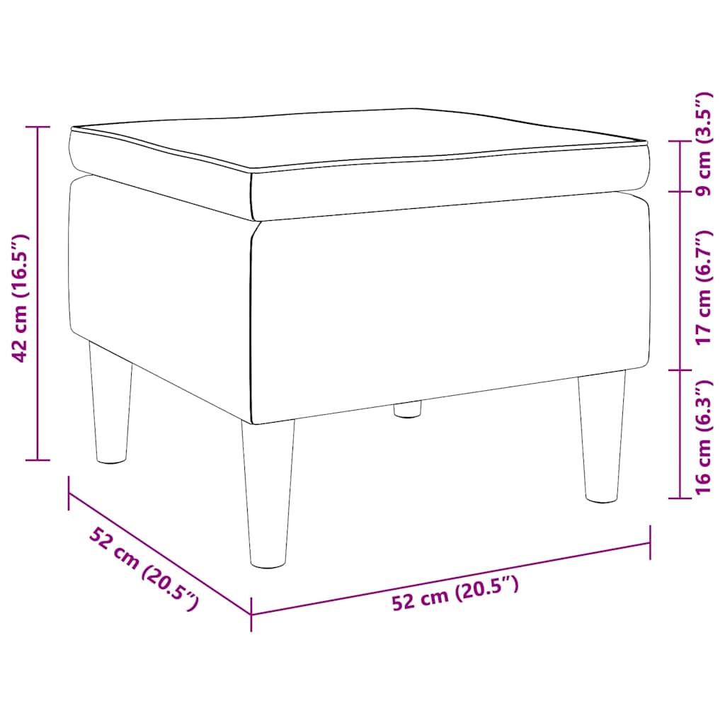 Hocker mit Holzbeinen Schwarz Stoff