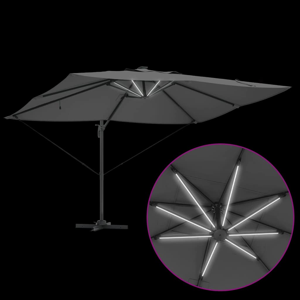 Sonnenschirm Sand 352 x 251 x 265 cm Polyester und Aluminium