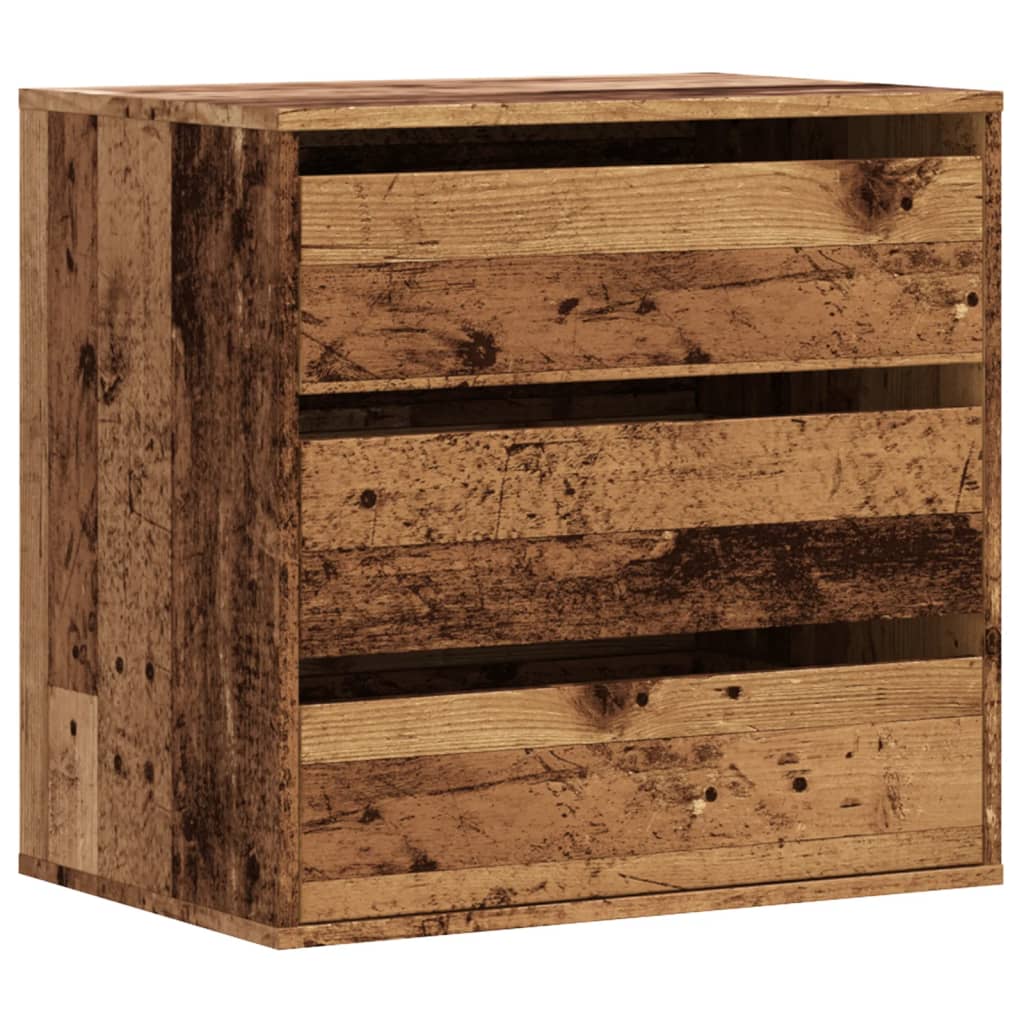 Schubladenschrank Schwarz Eichen-Optik 41 x 40 x 58 cm