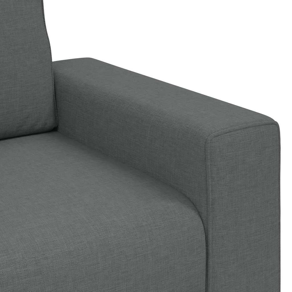 2-tlg. Sofagarnitur mit Kissen Hellgrau Stoff