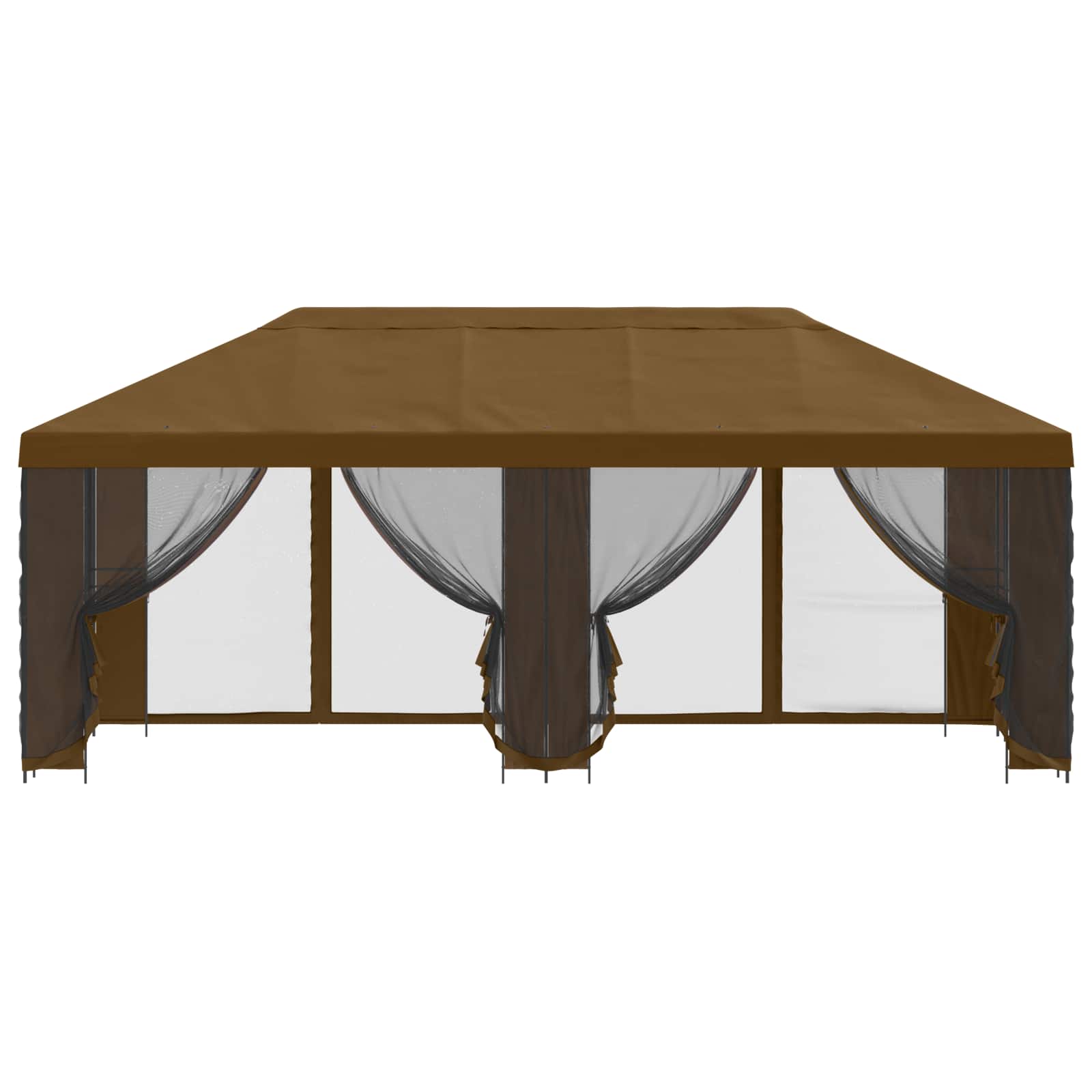 Pavillon mit Seitenwänden 6 x 3 m Beige Polyester und Stahl 190