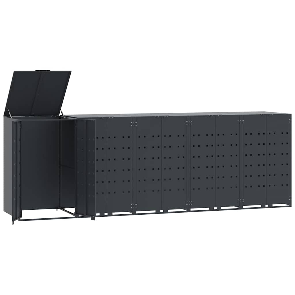 Mülltonnenbox für 2 Tonnen Schwarz 138x79x117 cm Stahl