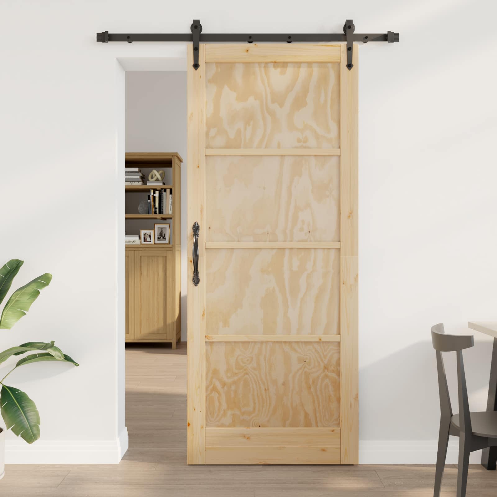 Schiebetür ORKDAL Natur 61 x 198,5 cm Massives Kiefernholz
