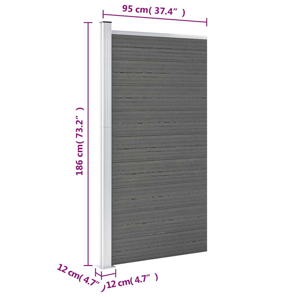 Zaunelement WPC 95x186 cm Braun