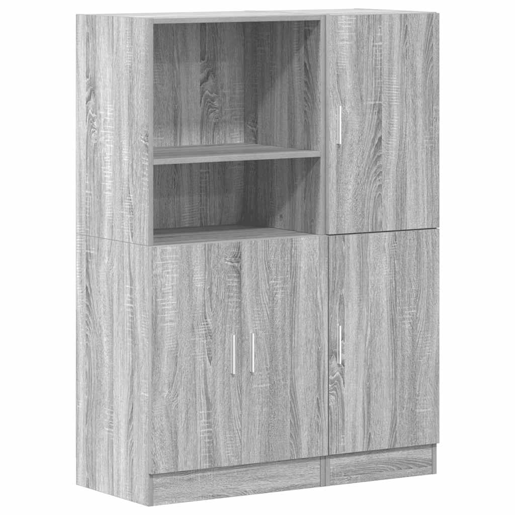 2-tlg. Küchenschrank-Set Weiß Holzwerkstoff