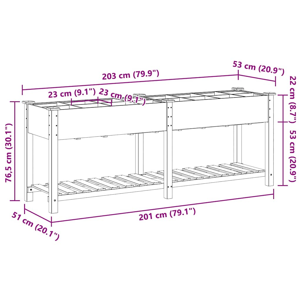 Garten-Pflanzgefäß mit Regal Beige 71 x 37 x 76,5 cm