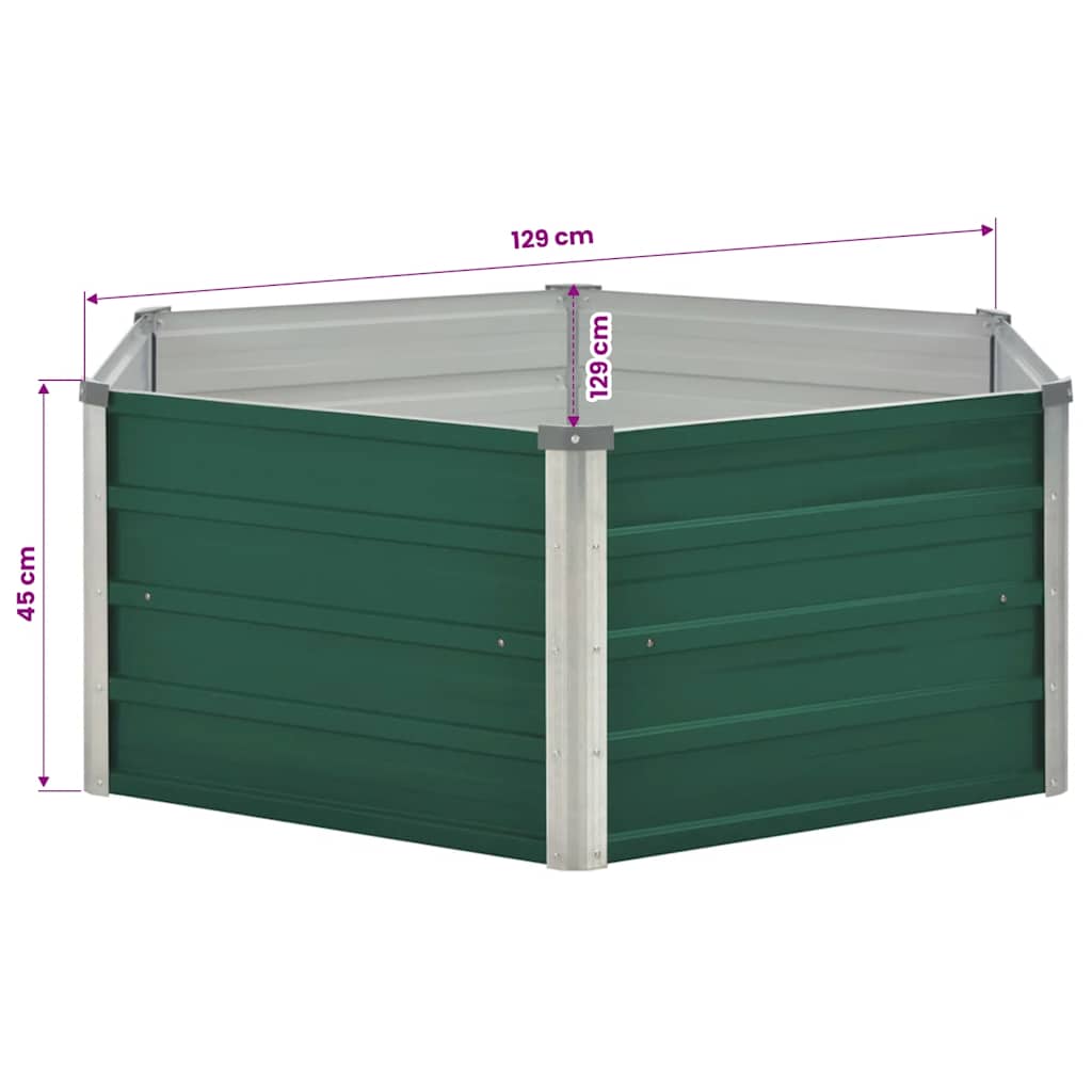 Garten-Hochbeet 129x45 cm Verzinkter Stahl Silber