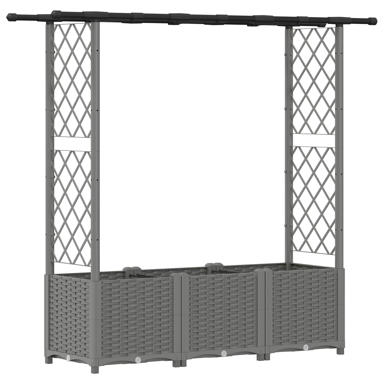Hochbeet mit Rankgitter und Dach Braun 124 x 40 x 123 cm PP