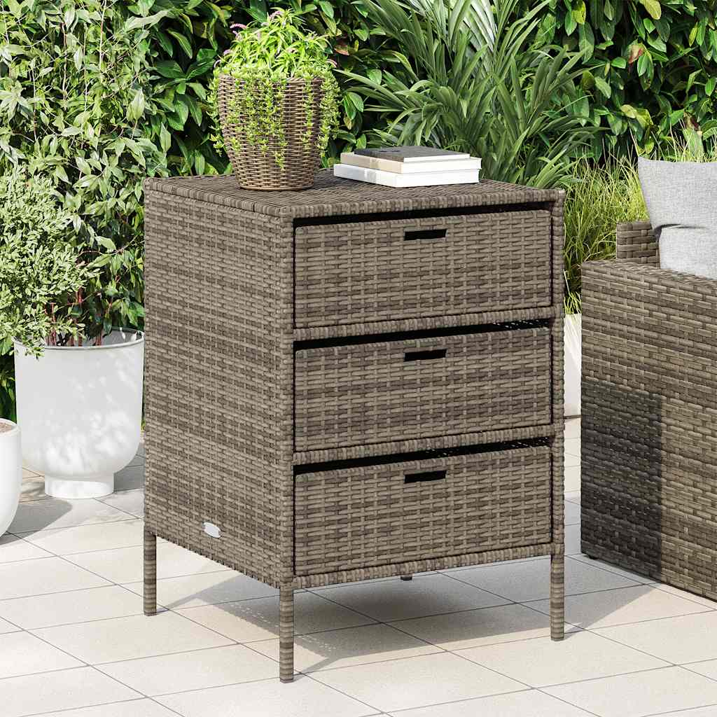 Gartenschrank Schwarz 55x59x80 cm Poly Rattan