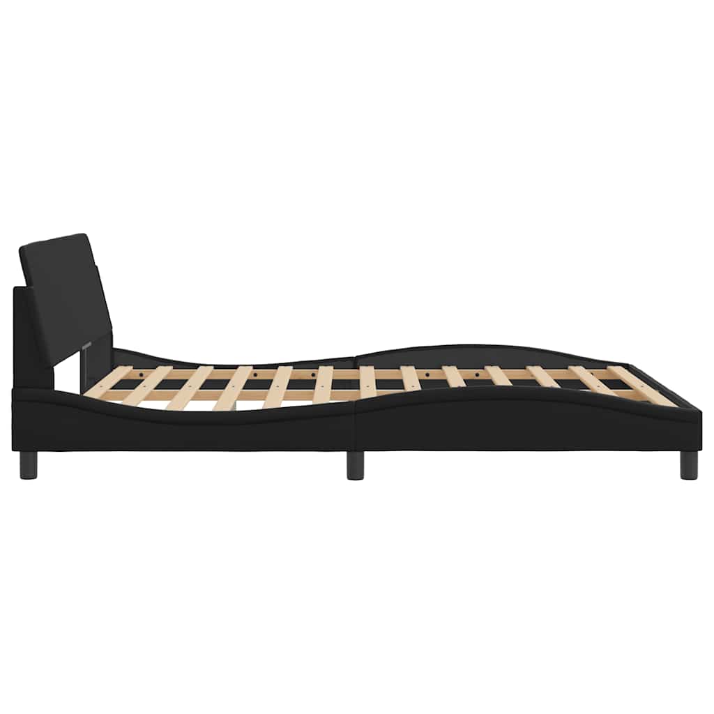 Bettgestell "Dover" Schwarz 80x200 cm Kunstleder