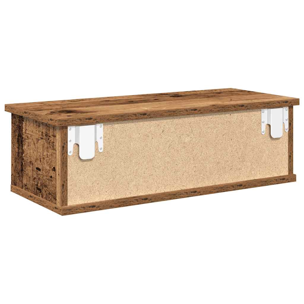 Wand-Schubladenregal Weiß 60x26x18,5 cm Holzwerkstoff