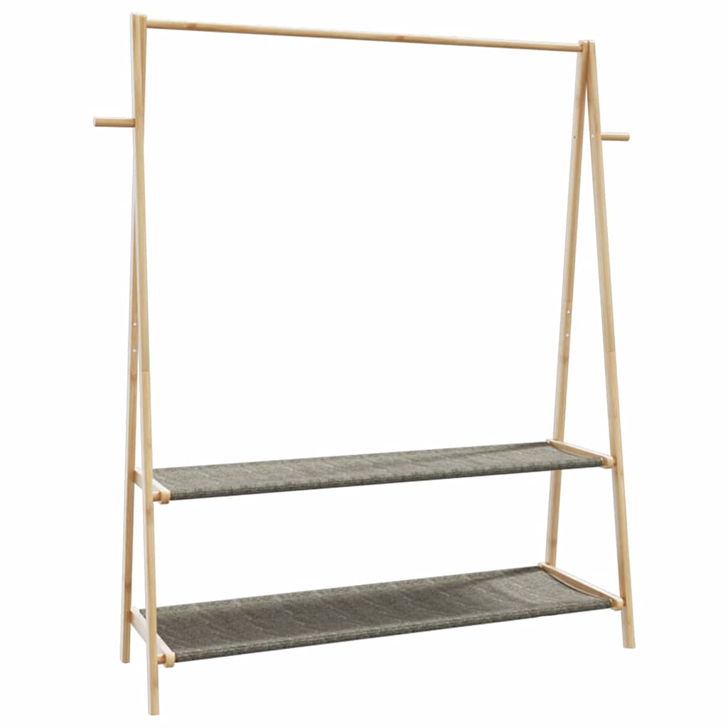 Kleiderständer mit Ablagen und Rollen 96x45,5x155,5 cm Bambus