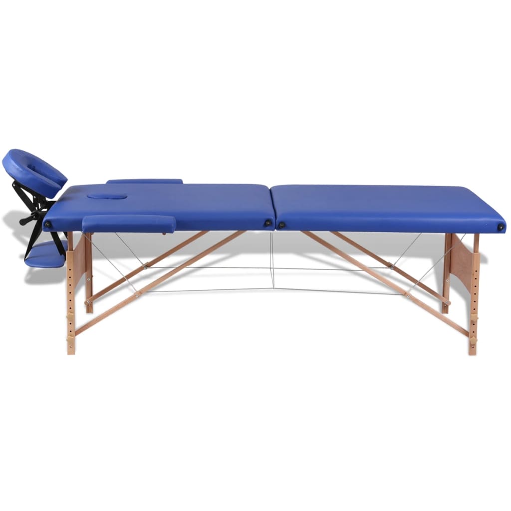 Massagetisch mit 2 Zonen Holzrahmen Anthrazit 186×68 cm