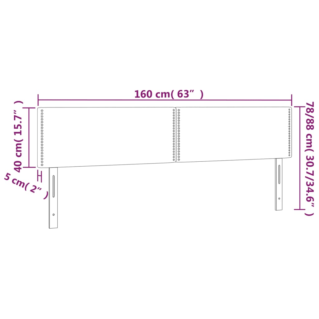Kopfteil Dunkelgrau 80 x 5 x 118/128 cm Stoff