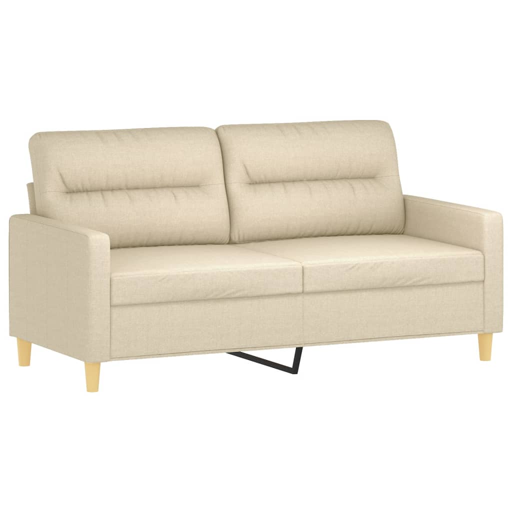 2-Sitzer-Sofa mit Zierkissen Braun 120 cm Stoff