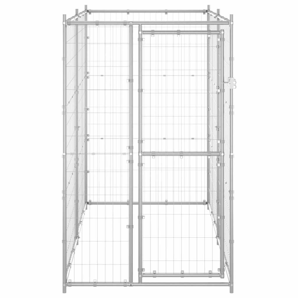 Outdoor-Hundezwinger Stahl mit Überdachung 110x220x180 cm