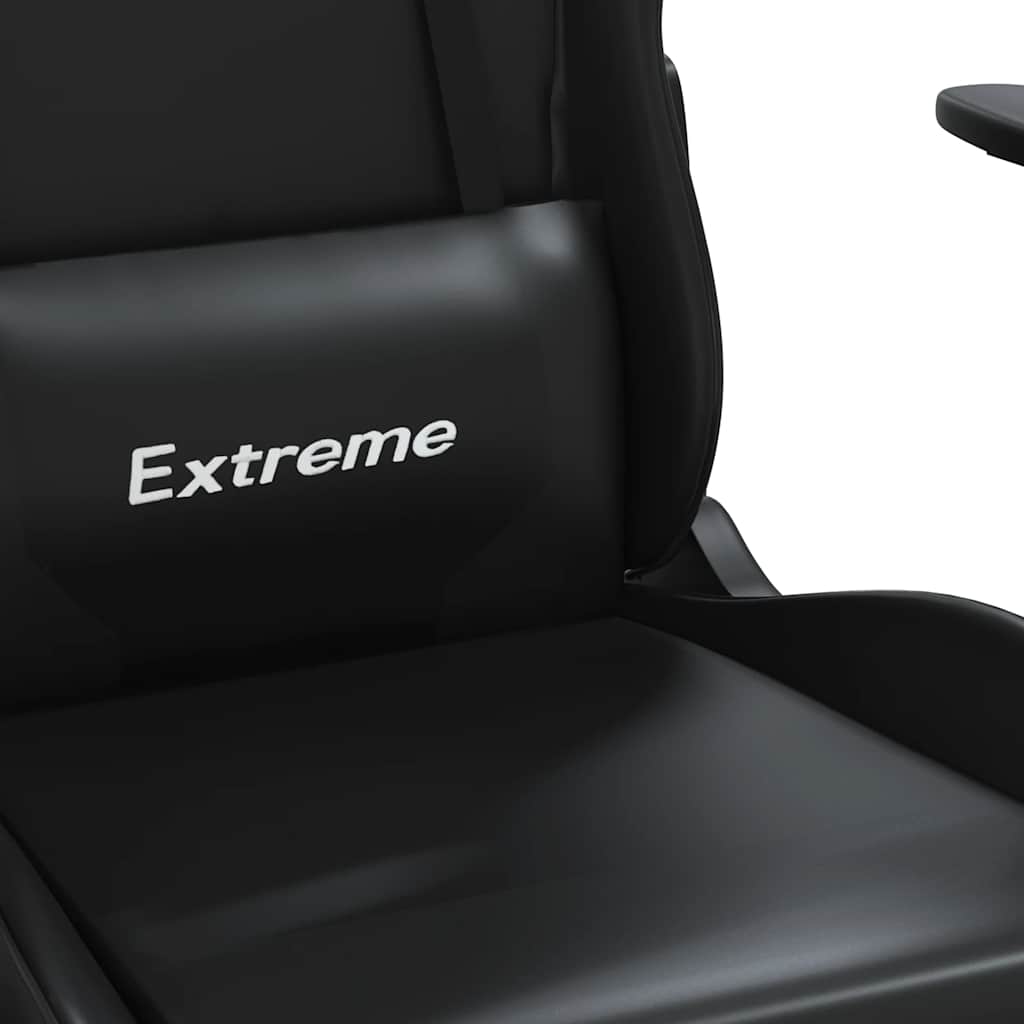 Gaming-Stuhl mit Massagefunktion Schwarz und Blau Kunstleder