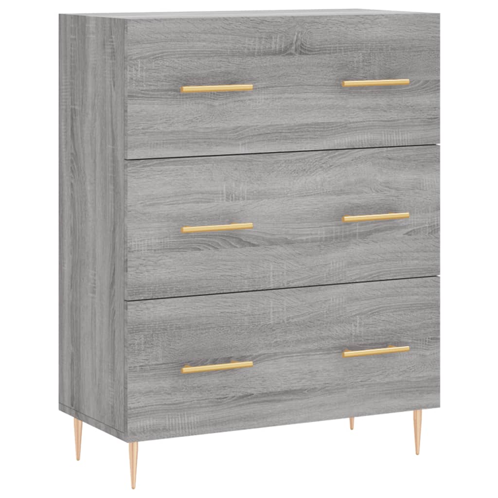 Highboard Hochglanz-Weiß 69,5x34x180 cm Holzwerkstoff