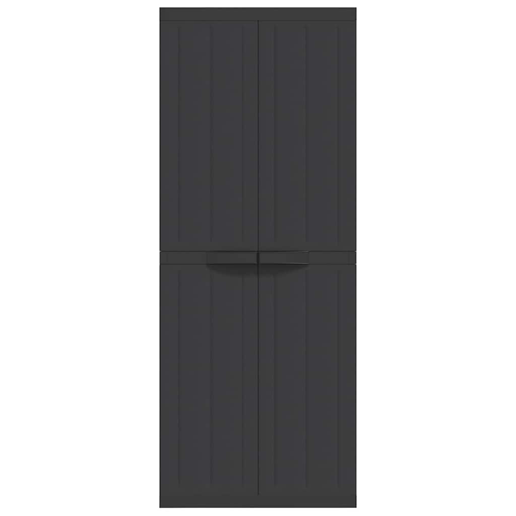 Gartenschrank Grau und Schwarz 65x37x85 cm PP