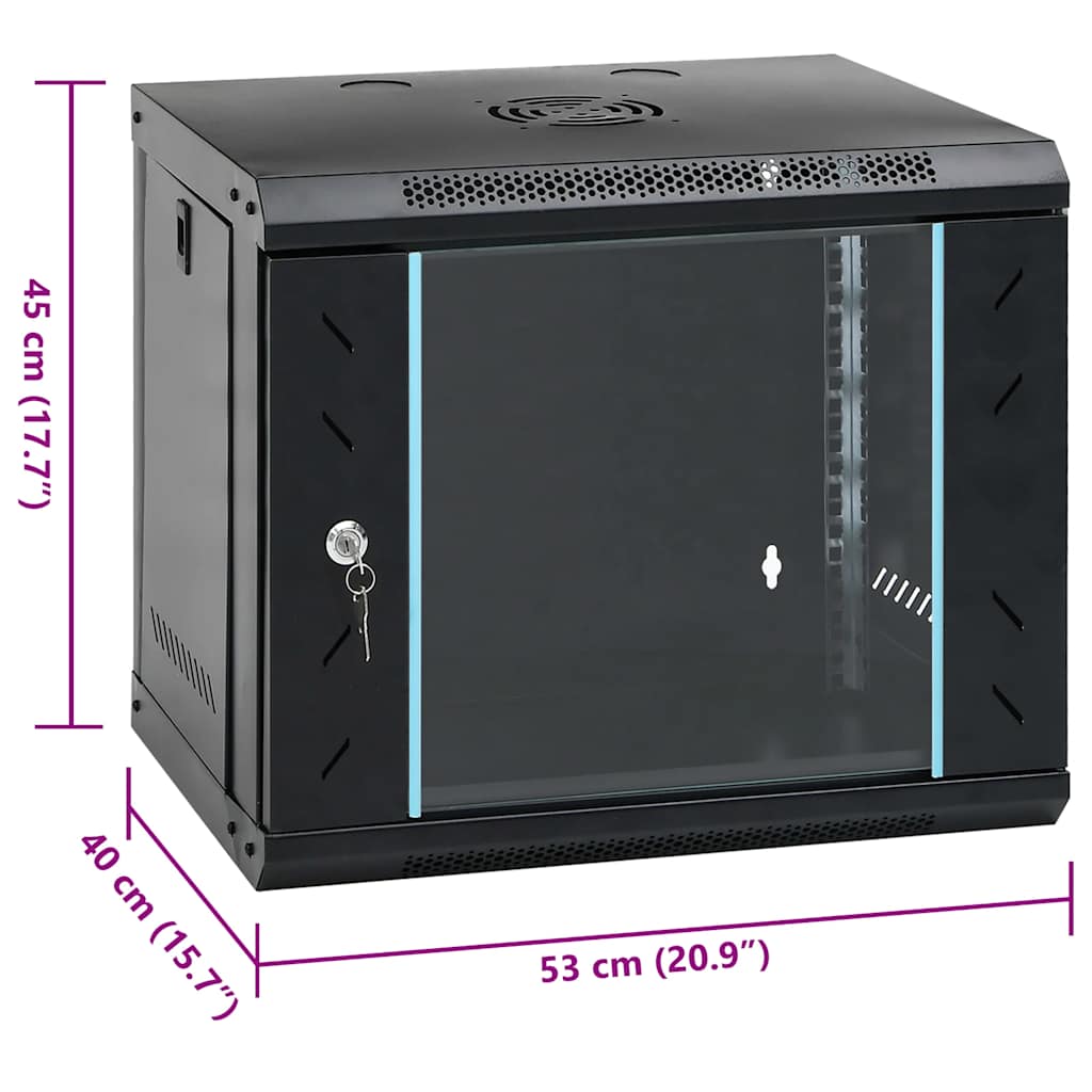 Netzwerkschrank mit Speicher Grau 60 x 45 x 28 cm Stahl