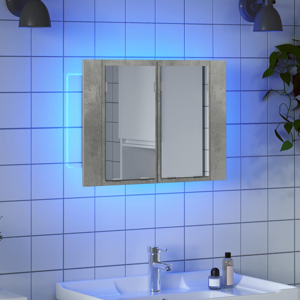 LED-Bad-Spiegelschrank Weiß 60x12x45 cm Acryl