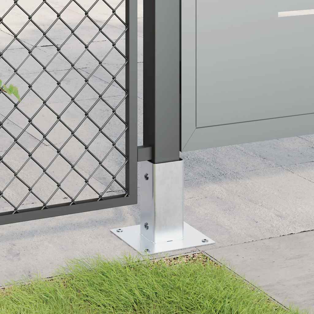 Pfostenträger Quadratisch 4Stk. Silber 46x46mm Verzinkter Stahl
