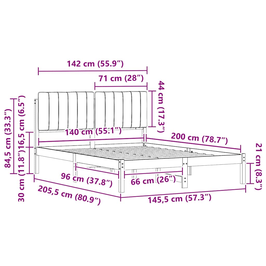 Bettgestell mit gepolstertem Kopfteil Hellgrau 200 x 200 cm