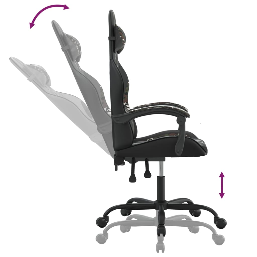 Gaming-Stuhl Drehbar Schwarz und Blau Kunstleder
