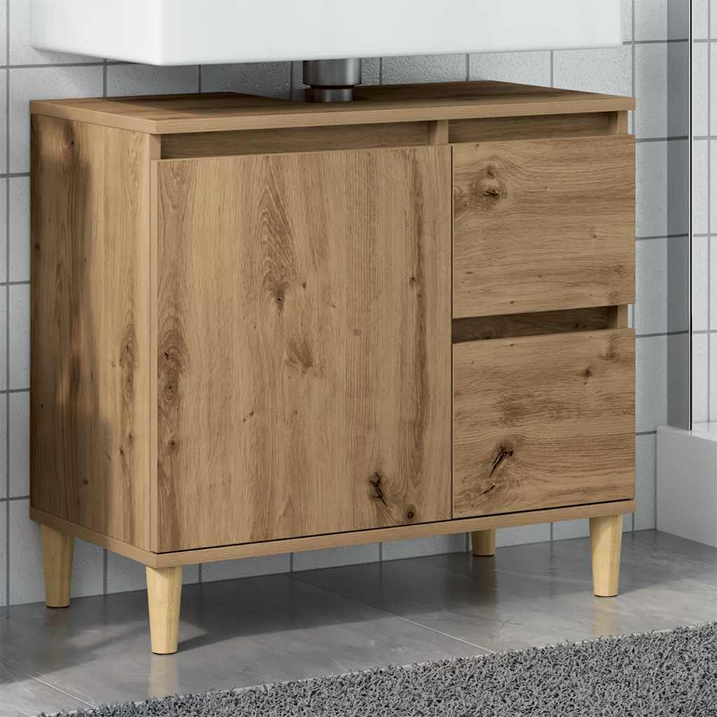 Badschrank Weiß 65x33x60 cm Holzwerkstoff